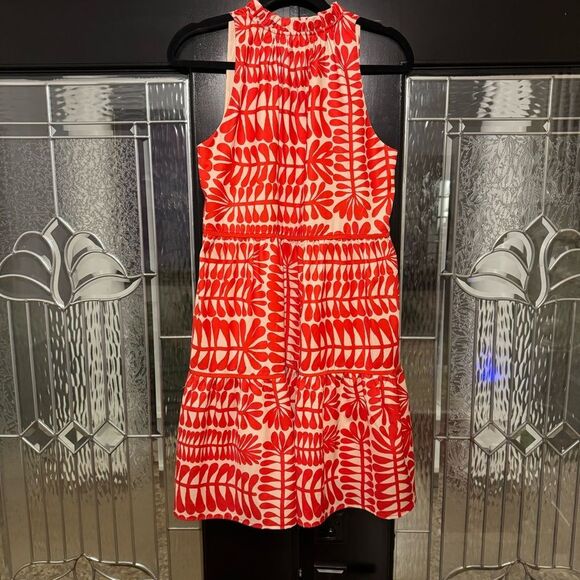 Joy Joy Tiered Trim Halter Dress in Red Rowan Size Small - Picture 5 of 9